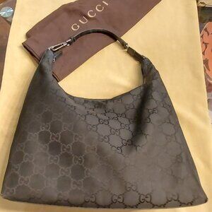 GUCCI MONOGRAM CANVAS BLACK BAG